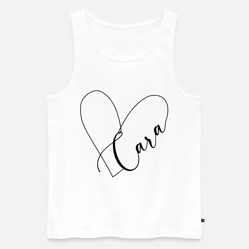 Cara Name Herzlinie - Männer Premium Bio Tank Top - Weiß