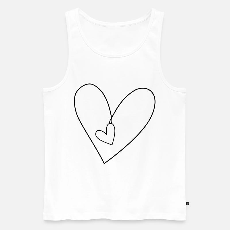 Herzchen im Herz - Männer Premium Bio Tank Top - Weiß