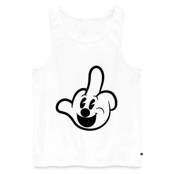 Middle Finger Comic Glove Sarcasm Office Humor - Men's Premium Organic Tank Top - white - Front - Michal (187cm)