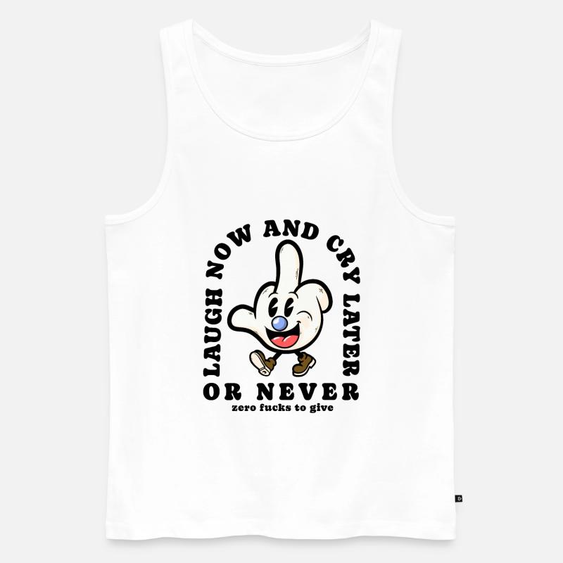 Mittelfinger cartoon Sarkasmus - Männer Premium Bio Tank Top - Weiß