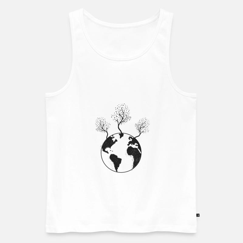 Mutter Erde - Männer Premium Bio Tank Top - Weiß