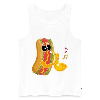 Saxophonist Saxophone Wurst Musik Musiker - Männer Premium Bio Tank Top - Weiß - Vorne - Michal (187cm)
