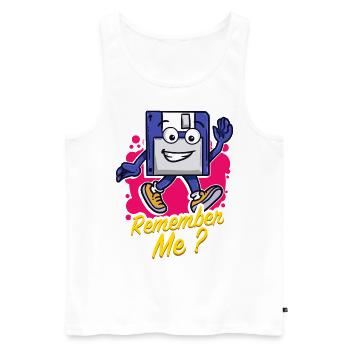 Programmer Retro-diskette Floppy disc - Men's Premium Organic Tank Top - white - Front - AI Model Male 178 light (178cm)