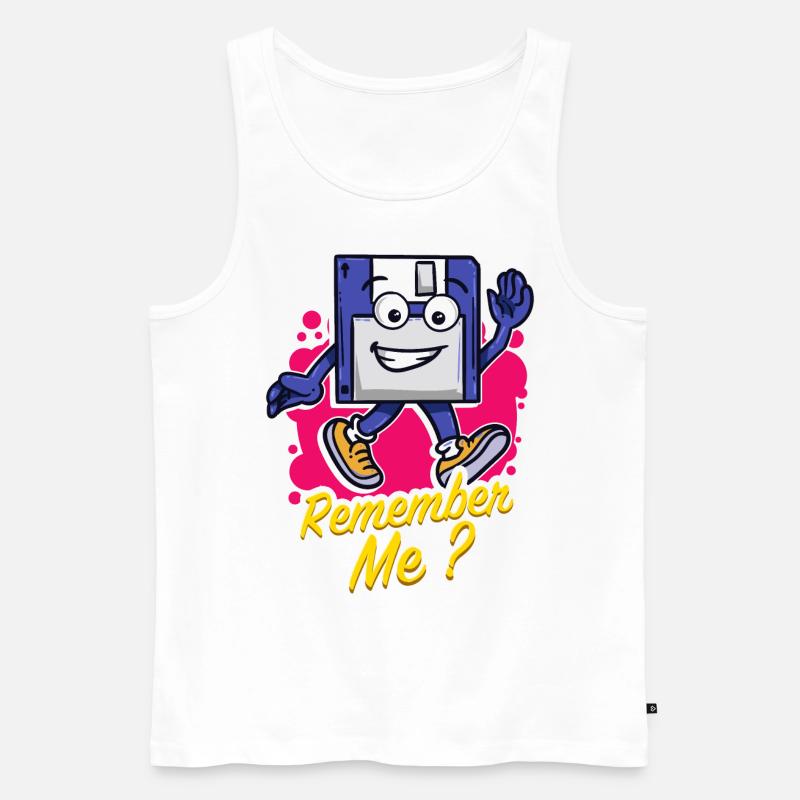 Programmer Retro-diskette Floppy disc - Men's Premium Organic Tank Top - white