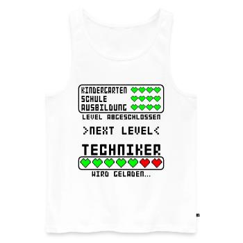 angehende Techniker vor Ausbildung Beginn Start - Männer Premium Bio Tank Top - Weiß - Vorne - Michal (187cm)