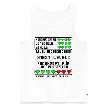 Fachkraft für Lagerlogistik Ausbildung Beginn - Männer Premium Bio Tank Top - Weiß - Vorne - Michal (187cm)