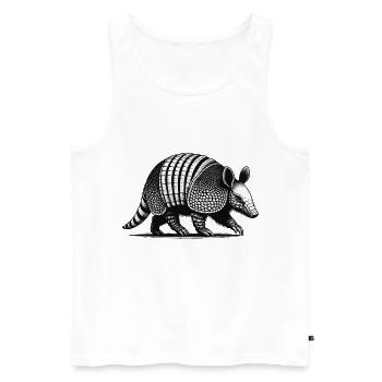 Armadillo Gürteltier - Männer Premium Bio Tank Top - Weiß - Vorne - AI Model Male 178 light (178cm)