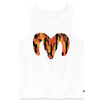 Dickhornschaf Camouflage – Wildnis pur - Männer Premium Bio Tank Top - Weiß - Vorne - AI Model Male 178 light (178cm)