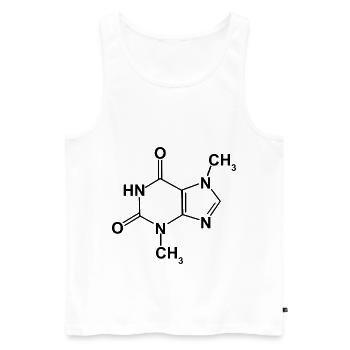 Chocolat Formule chimique pour le cacao - Débardeur bio Premium Homme - blanc - Devant - AI Model Male 178 light (178cm)