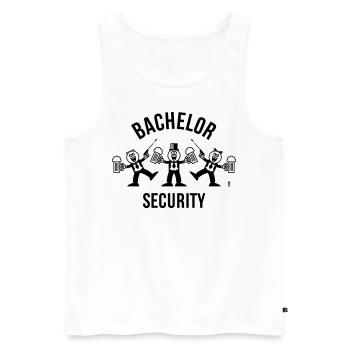 Bachelor Sécurité (Caricature / Danse / 1C) - Débardeur bio Premium Homme - blanc - Devant - Michal (187cm)