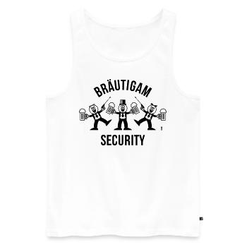 Bräutigam Security (JGA / Karikatur / Tanz / 1C) - Männer Premium Bio Tank Top - Weiß - Vorne - Michal (187cm)