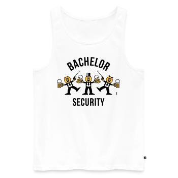 Bachelor Sécurité (Caricature / Danse / 3C / B) - Débardeur bio Premium Homme - blanc - Devant - Michal (187cm)