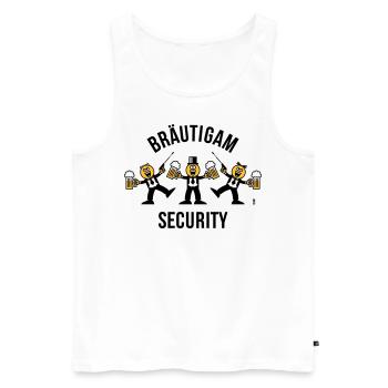 Bräutigam Security (JGA / Karikatur / Tanz / 3C B) - Männer Premium Bio Tank Top - Weiß - Vorne - Michal (187cm)