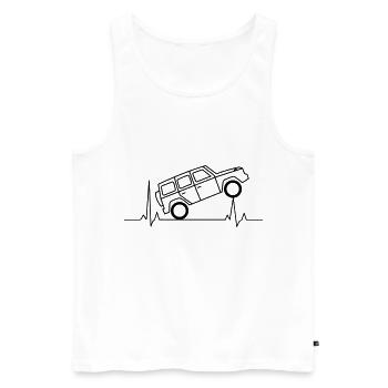 Battement de cœur ECG Classe G hors route - Débardeur bio Premium Homme - blanc - Devant - Michal (187cm)