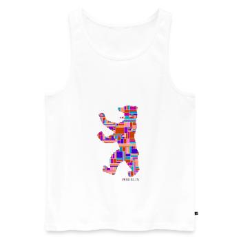 I Love Berlin Shirt - Berlin Bär Design - Berlin - Débardeur bio Premium Homme - blanc - Devant - Michal (187cm)