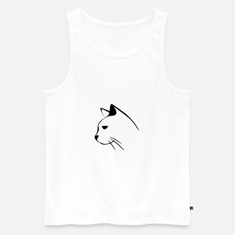 Katzengesicht - Männer Premium Bio Tank Top - Weiß