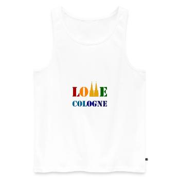 Love Cologne in allen Farben - Männer Premium Bio Tank Top - Weiß - Vorne - Michal (187cm)