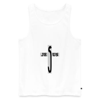 Jésus / Christianisme / Catholique - Débardeur bio Premium Homme - blanc - Devant - AI Model Male 178 light (178cm)