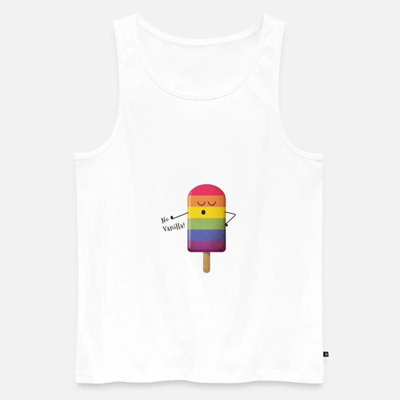 No Vanilla Eis - Männer Premium Bio Tank Top - Weiß