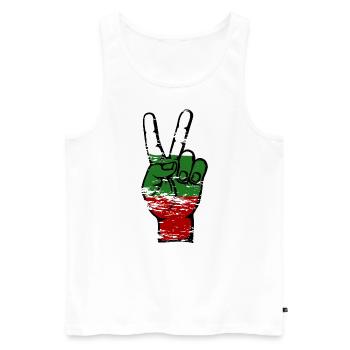 Bulgarie Drapeau Paix Victoire Symbole utilisé - Débardeur bio Premium Homme - blanc - Devant - Michal (187cm)