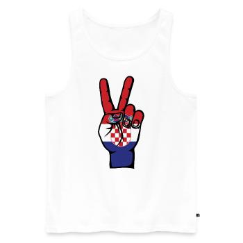 Croatie Drapeau Paix Victoire Symbole - Débardeur bio Premium Homme - blanc - Devant - Michal (187cm)