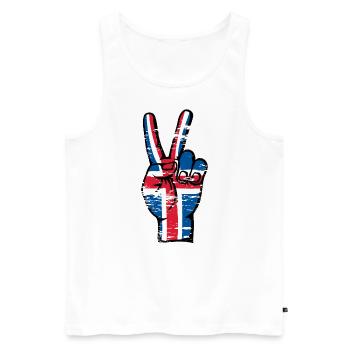 Iceland Flag Peace Victory Symbol Used - Men's Premium Organic Tank Top - white - Front - Michal (187cm)
