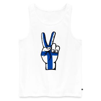 Drapeau de la Finlande Symbole de la victoire de la paix - Débardeur bio Premium Homme - blanc - Devant - Michal (187cm)