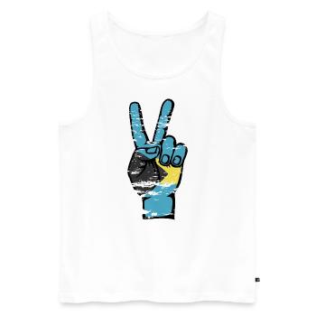 Bahamas Drapeau Paix Victoire Utilisé Symbole - Débardeur bio Premium Homme - blanc - Devant - Michal (187cm)