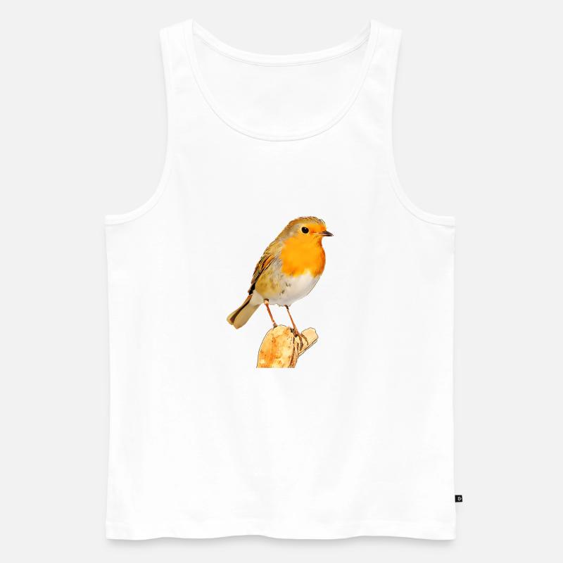 Rotkehlchen - Männer Premium Bio Tank Top - Weiß