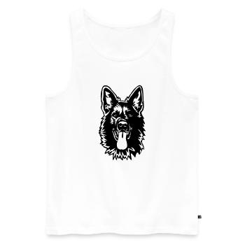 German Shepherd Head - Men's Premium Organic Tank Top - white - Front - Michal (187cm)