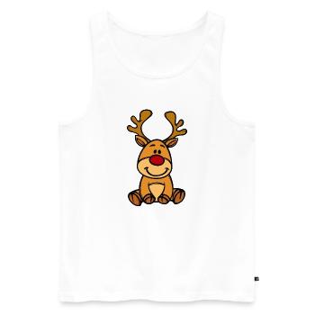 Rudolf Weihnachten Rentier - Männer Premium Bio Tank Top - Weiß - Vorne - Michal (187cm)