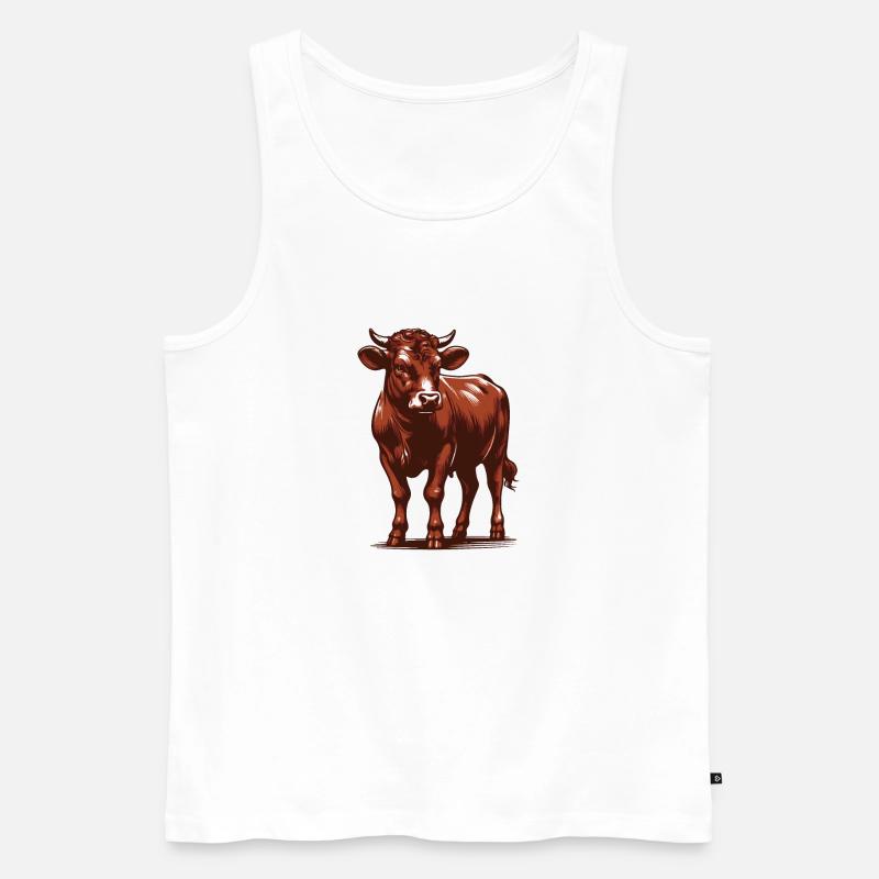 Rind - Männer Premium Bio Tank Top - Weiß