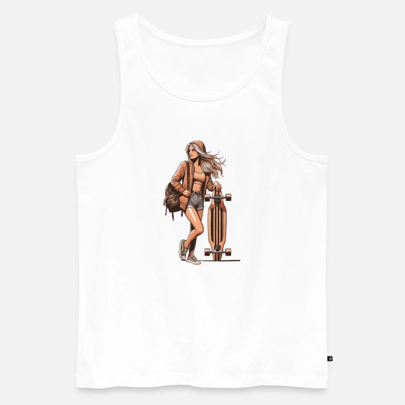 Longboard - Männer Premium Bio Tank Top - Weiß