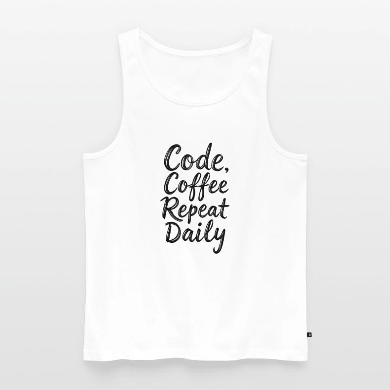 Code Sleep Debug Repeat Programmer Shirt Débardeur bio Premium Homme