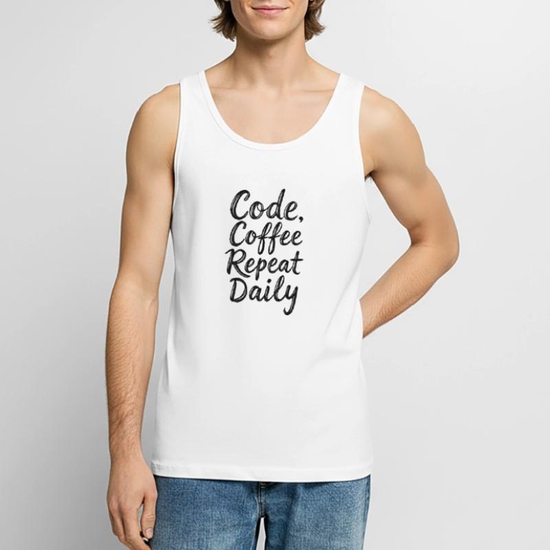 Code Schlaf Debug Wiederholungsprogramm Shirt Männer Premium Bio Tank Top