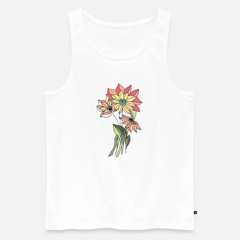Blumen - Männer Premium Bio Tank Top - Weiß
