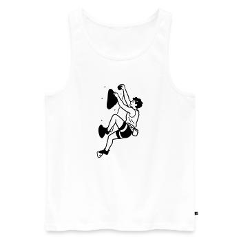 bouldern - Männer Premium Bio Tank Top - Weiß - Vorne - Michal (187cm)