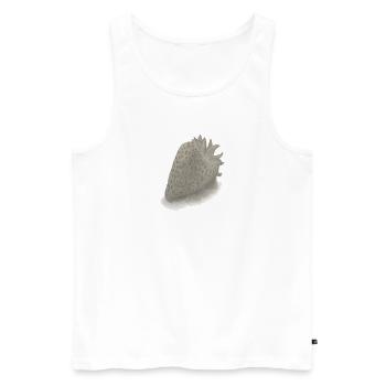 Fraise vintage esquissée - Débardeur bio Premium Homme - blanc - Devant - Michal (187cm)