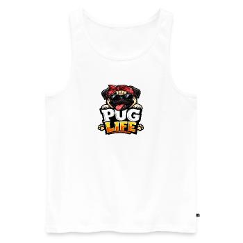 Pug Life Bandana Cool - Männer Premium Bio Tank Top - Weiß - Vorne - Michal (187cm)