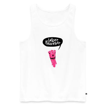 Laberrhabarber - Männer Premium Bio Tank Top - Weiß - Vorne - AI Model Male 178 light (178cm)