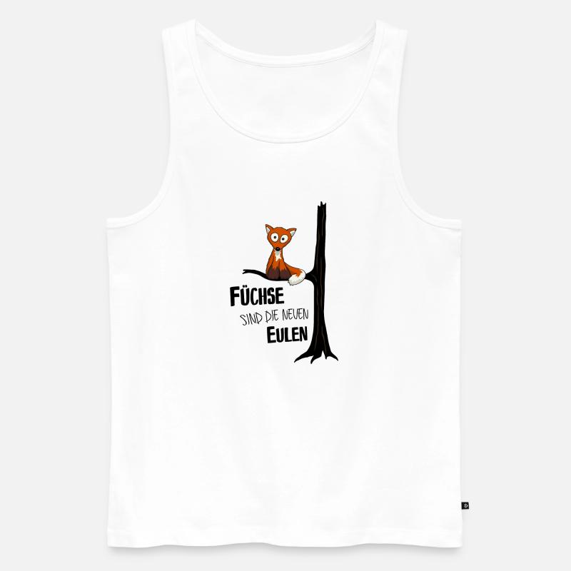 Fuchs wie Eule - Männer Premium Bio Tank Top - Weiß