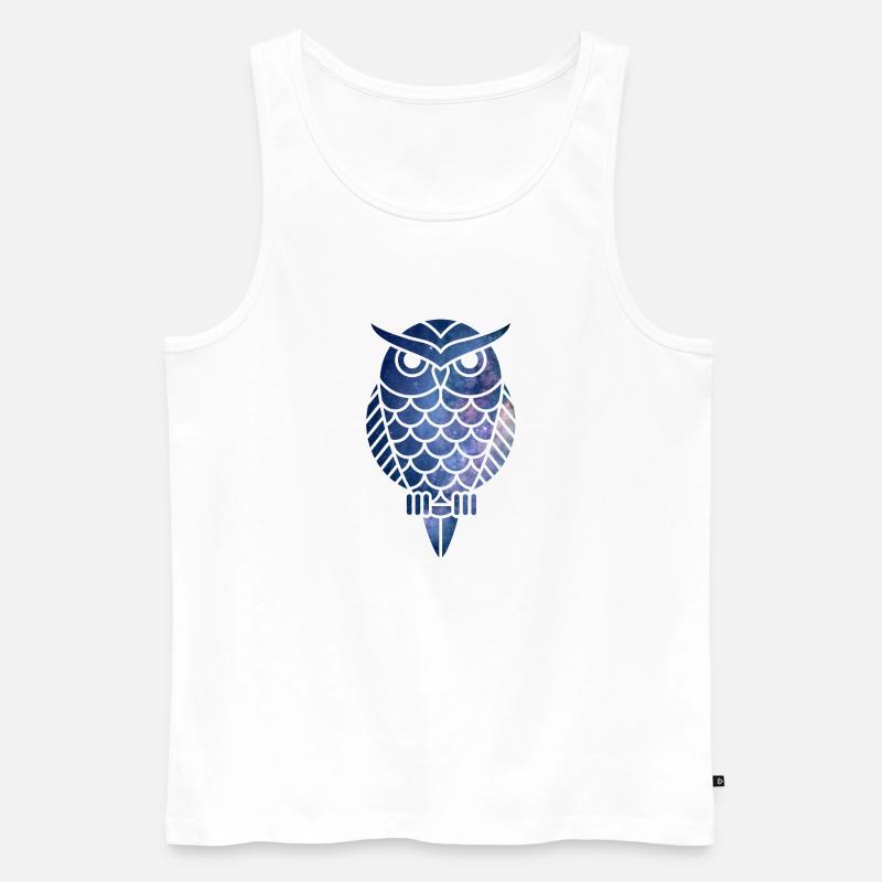 Eule Sterne - Männer Premium Bio Tank Top - Weiß
