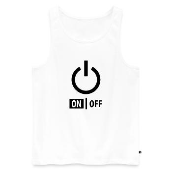 power_on__f1 - Men's Premium Organic Tank Top - white - Front - AI Model Male 178 light (178cm)