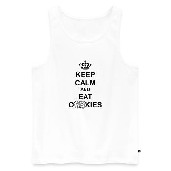 couronne garder le calme et manger des cookies koenig poster cuisinier - Débardeur bio Premium Homme - blanc - Devant - AI Model Male 178 light (178cm)