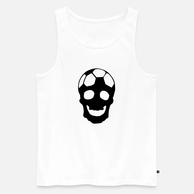 Fussball Totenkopf - Männer Premium Bio Tank Top - Weiß
