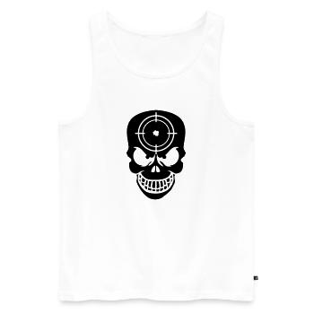 Evil Skull With Target - Männer Premium Bio Tank Top - Weiß - Vorne - AI Model Male 178 light (178cm)