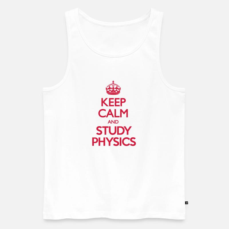 Keep Calm and Study Physics - Männer Premium Bio Tank Top - Weiß