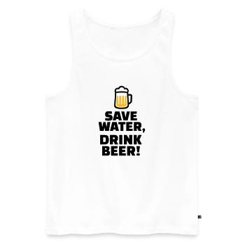 Save Water Drink Beer - Débardeur bio Premium Homme - blanc - Devant - AI Model Male 178 light (178cm)