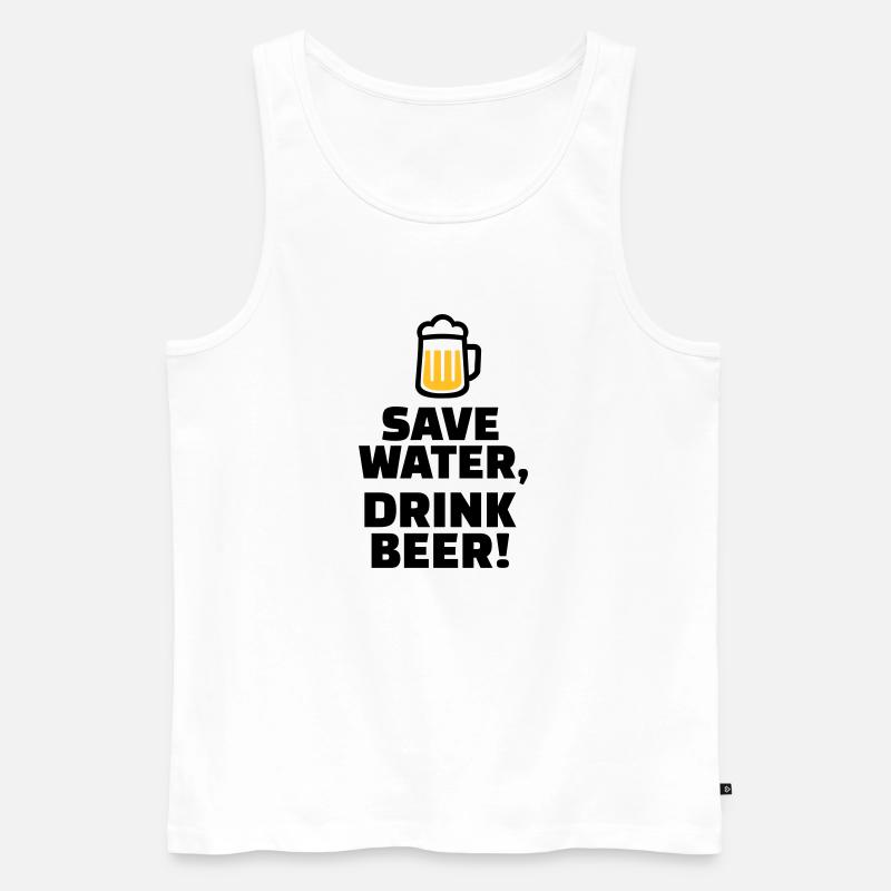 Bier - Männer Premium Bio Tank Top - Weiß