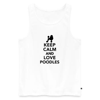 Keep calm and love poodles - Débardeur bio Premium Homme - blanc - Devant - AI Model Male 178 light (178cm)